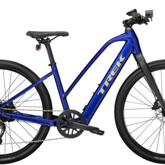 Trek 2023 Dual Sport+ 2 Stagger Electric Hybrid Bike in Galactic Grey L - 27.5 WHEEL HEX BLUE