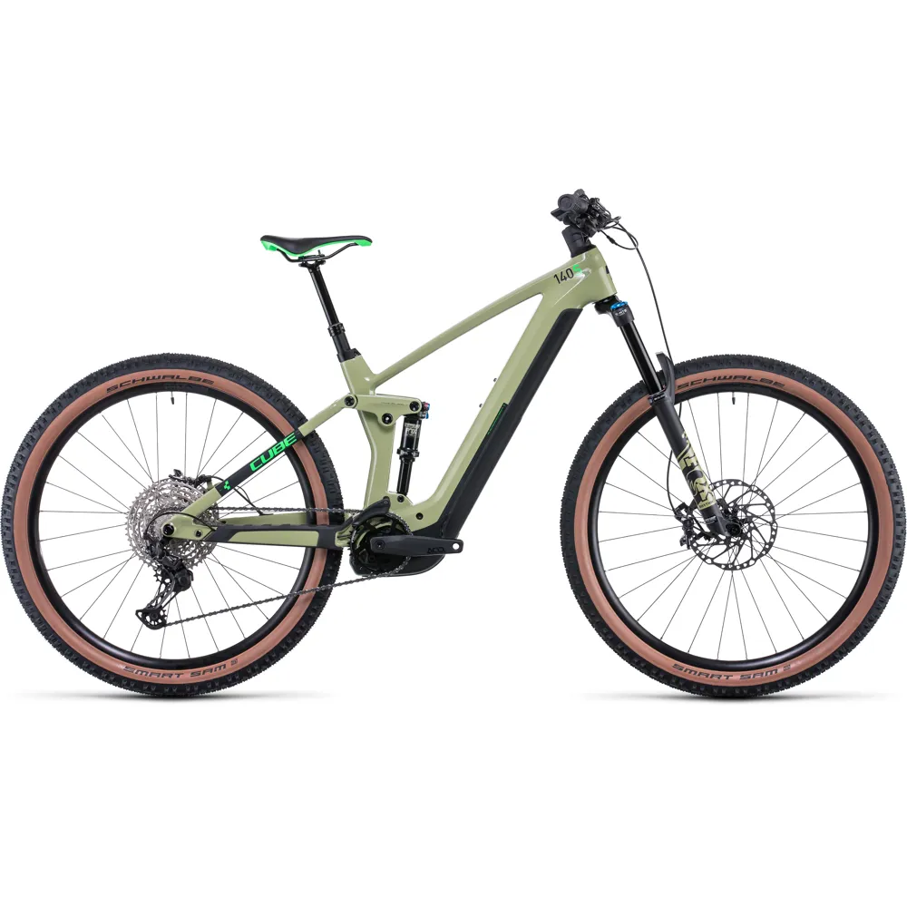 Cube Stereo Hybrid 140 HPC SL 750 Electric Mountain Bike 2022 Green